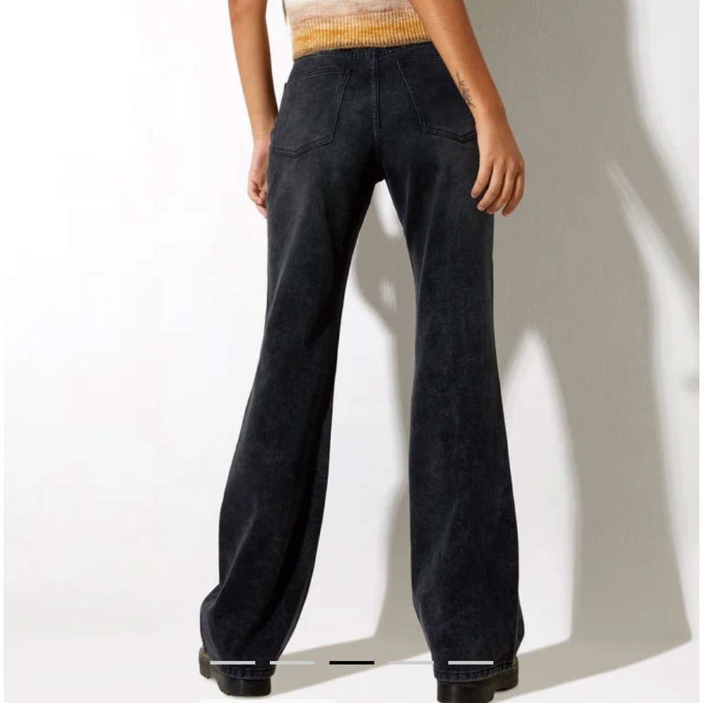 NWT Motel Rocks Relaxed Bootleg Jeans in Black Grunge